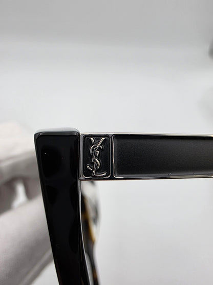 Saint Laurent SL M70 003 Cat-Eye Sunglasses in Havana/Silver Grey