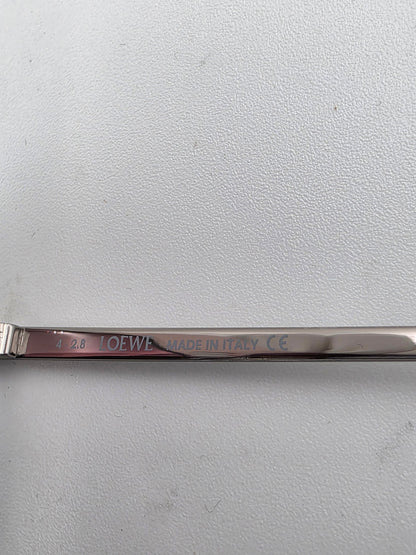 Loewe LW40005U Leather-Trimmed Pilot Sunglasses in Shiny Light Ruthenium and Pink