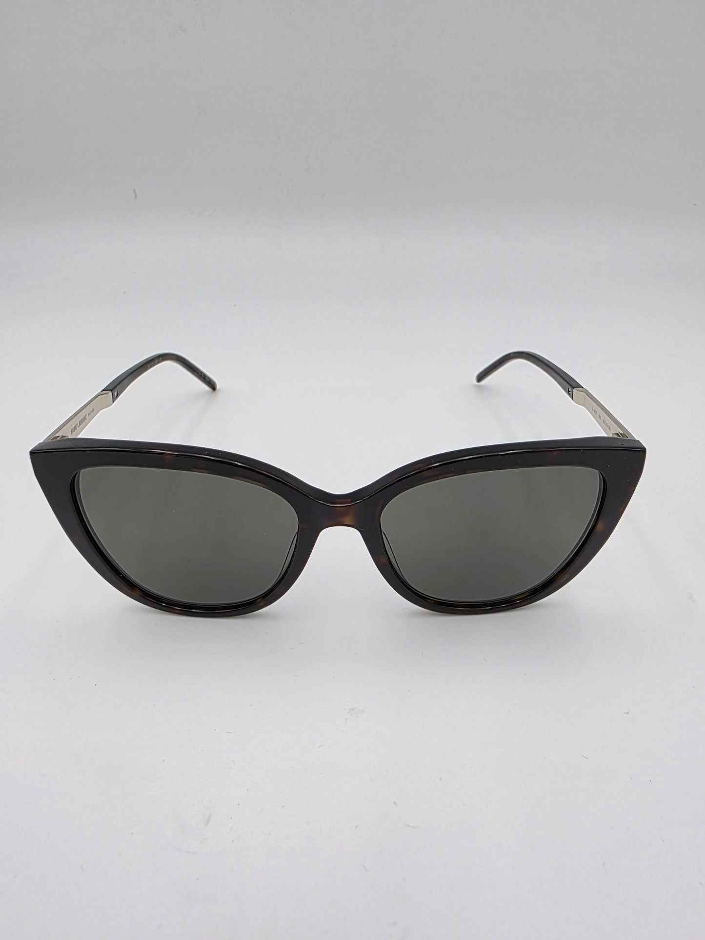 Saint Laurent SL M70 003 Cat-Eye Sunglasses in Havana/Silver Grey
