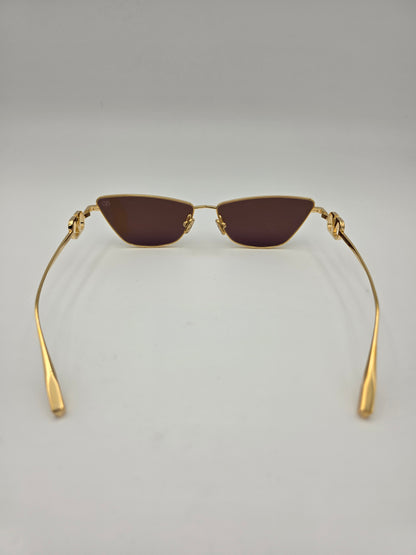 Valentino VLogo Sign VLS-135B-61 Low-Profile Cat-Eye Sunglasses in Light Gold