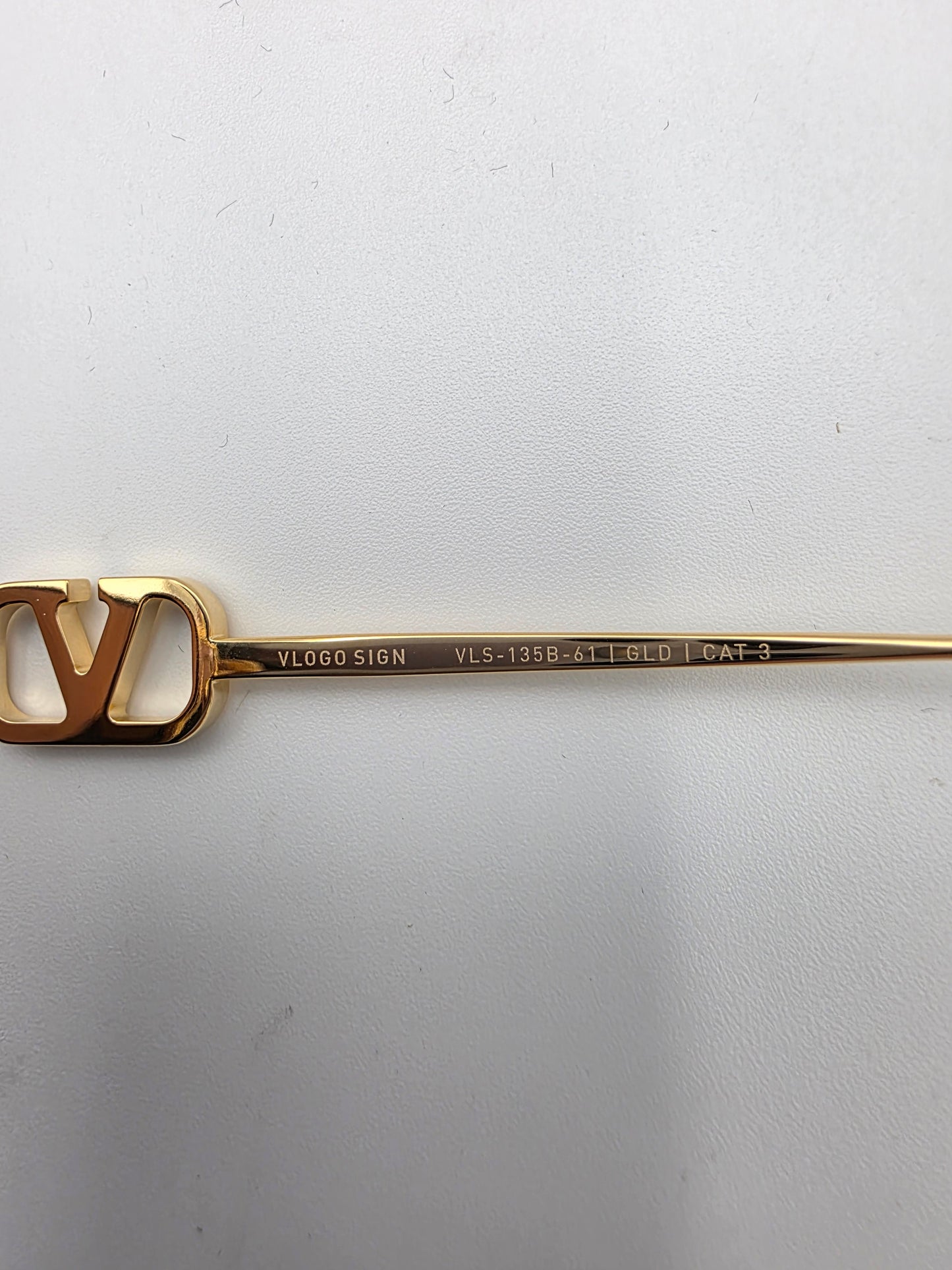 Valentino VLogo Sign VLS-135B-61 Low-Profile Cat-Eye Sunglasses in Light Gold