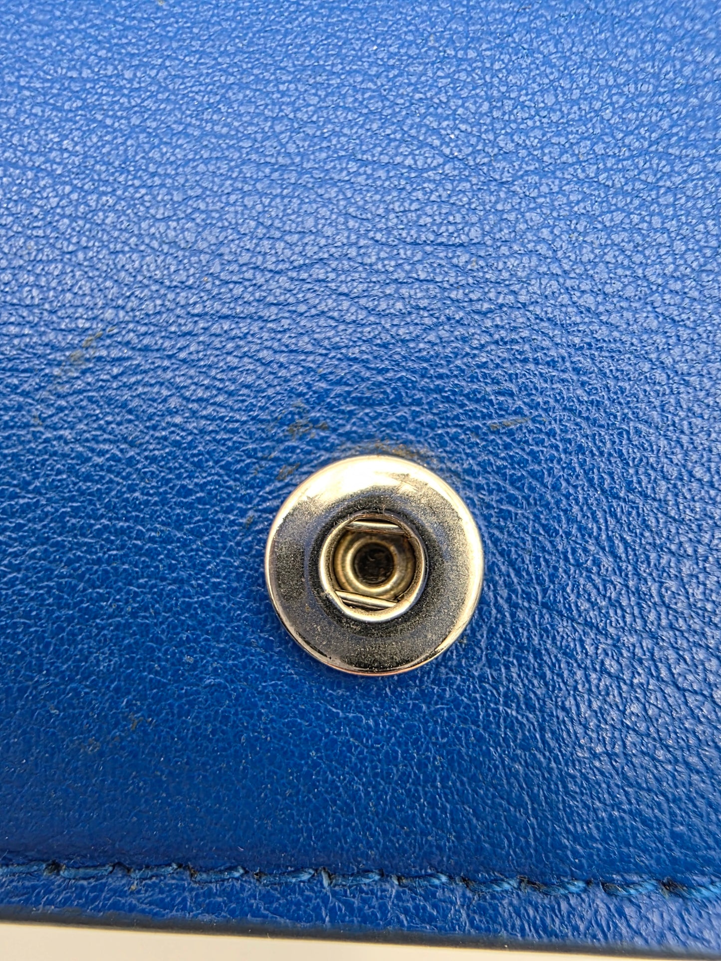 Bottega Veneta Intrecciato Leather Tri-Fold Compact Wallet in Blue