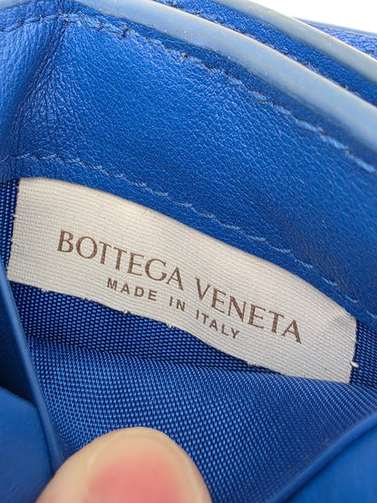 Bottega Veneta Intrecciato Leather Tri-Fold Compact Wallet in Blue