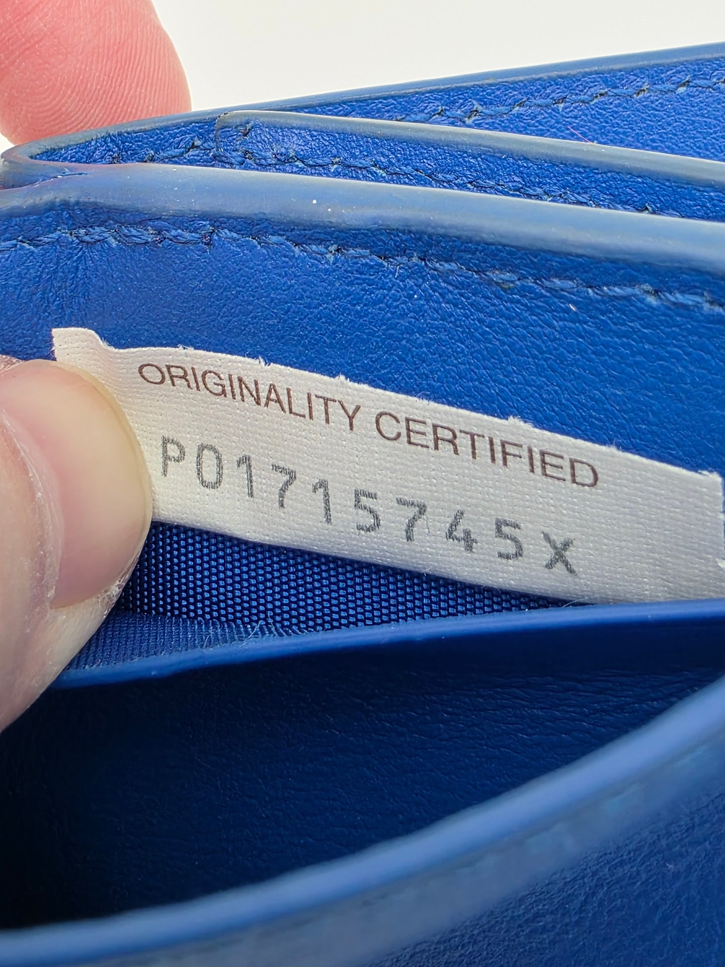 Bottega Veneta Intrecciato Leather Tri-Fold Compact Wallet in Blue