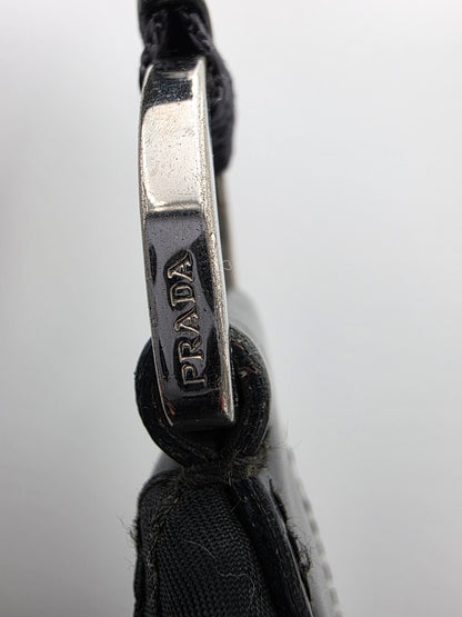 Prada Triangle Logo Tessuto Nylon One-Shoulder Bag in Black