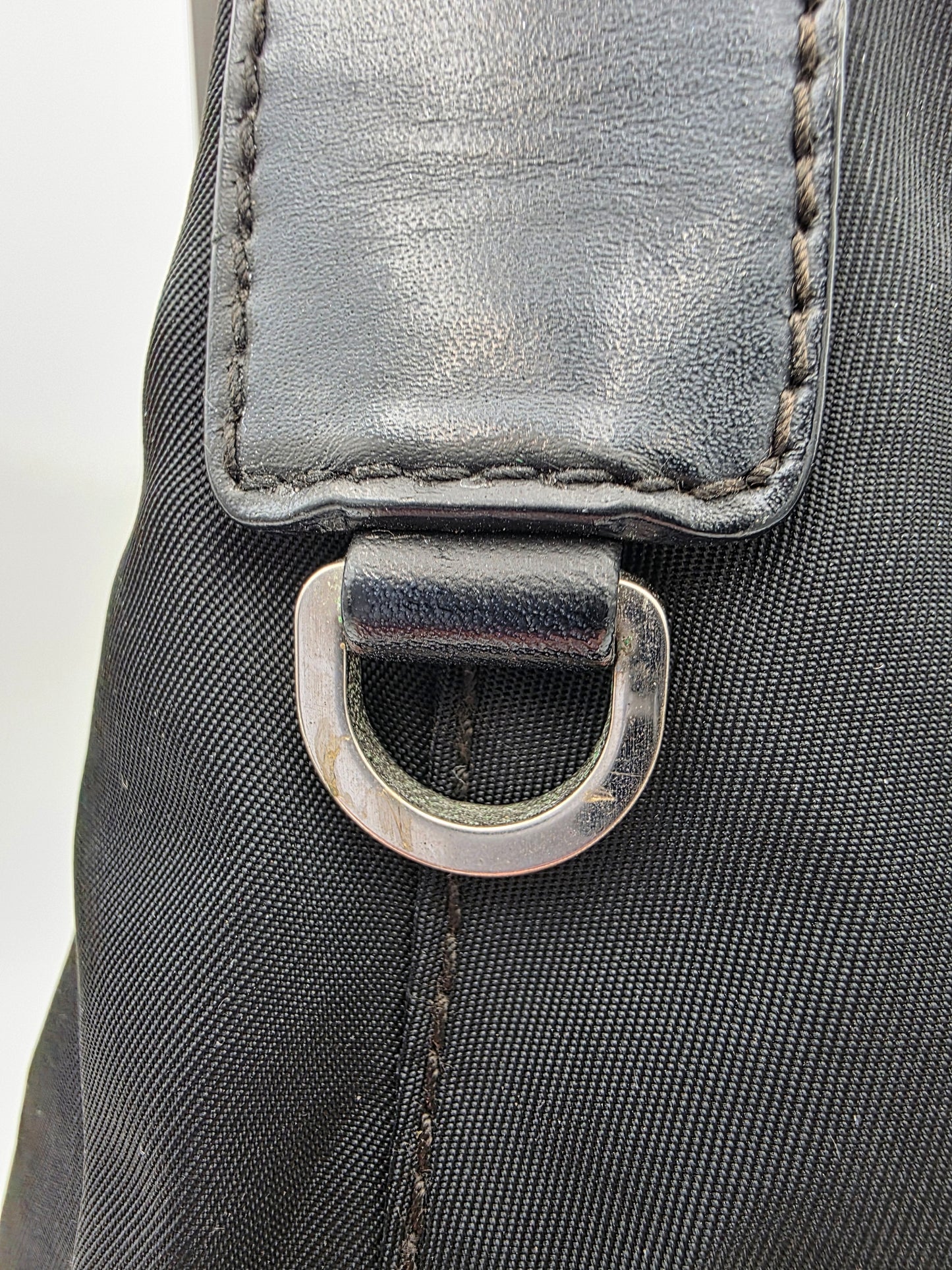 Prada Triangle Logo Tessuto Nylon One-Shoulder Bag in Black