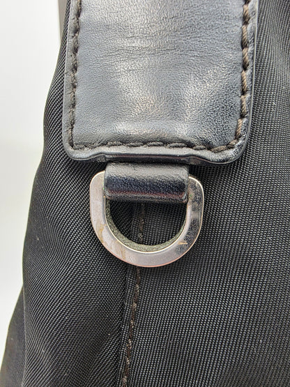 Prada Triangle Logo Tessuto Nylon One-Shoulder Bag in Black