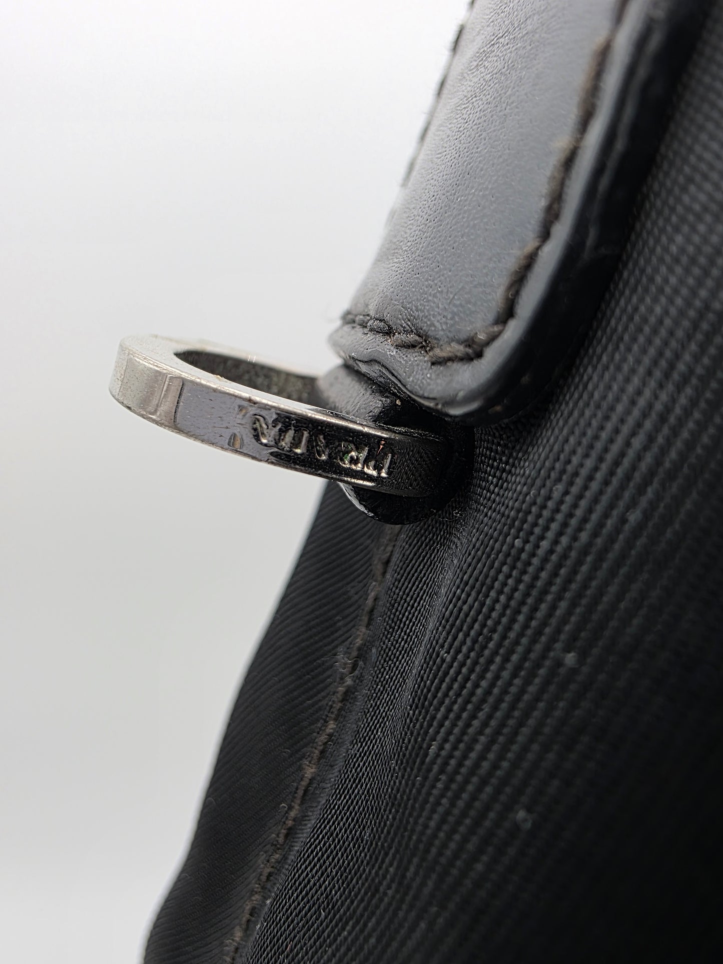 Prada Triangle Logo Tessuto Nylon One-Shoulder Bag in Black