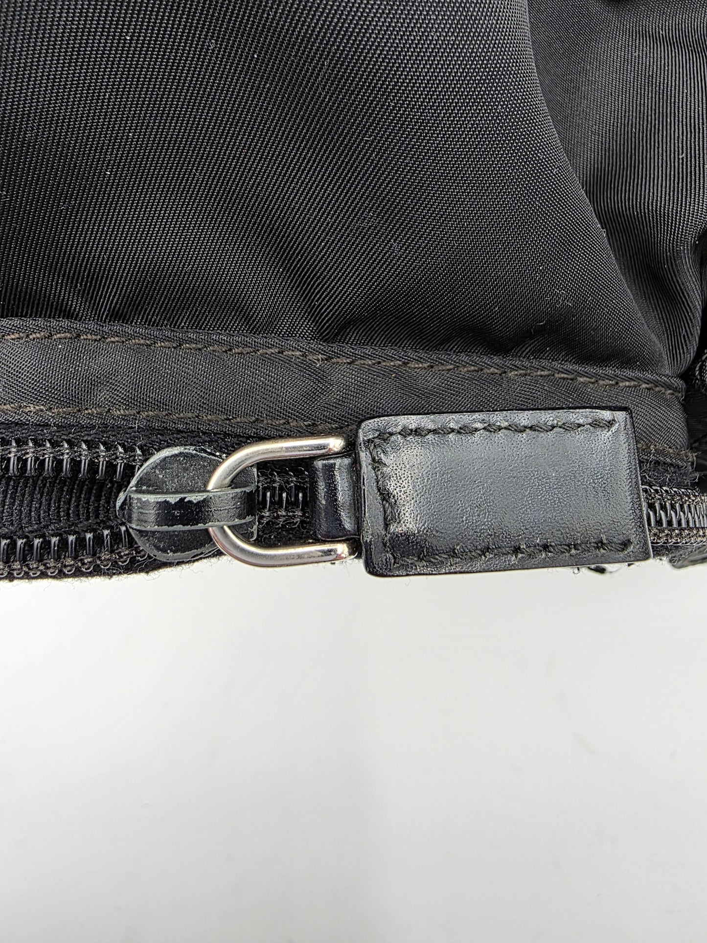 Prada Triangle Logo Tessuto Nylon One-Shoulder Bag in Black