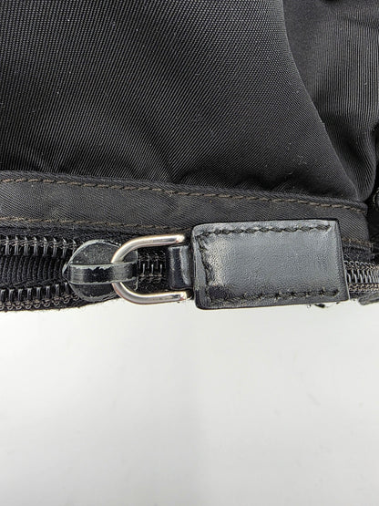 Prada Triangle Logo Tessuto Nylon One-Shoulder Bag in Black