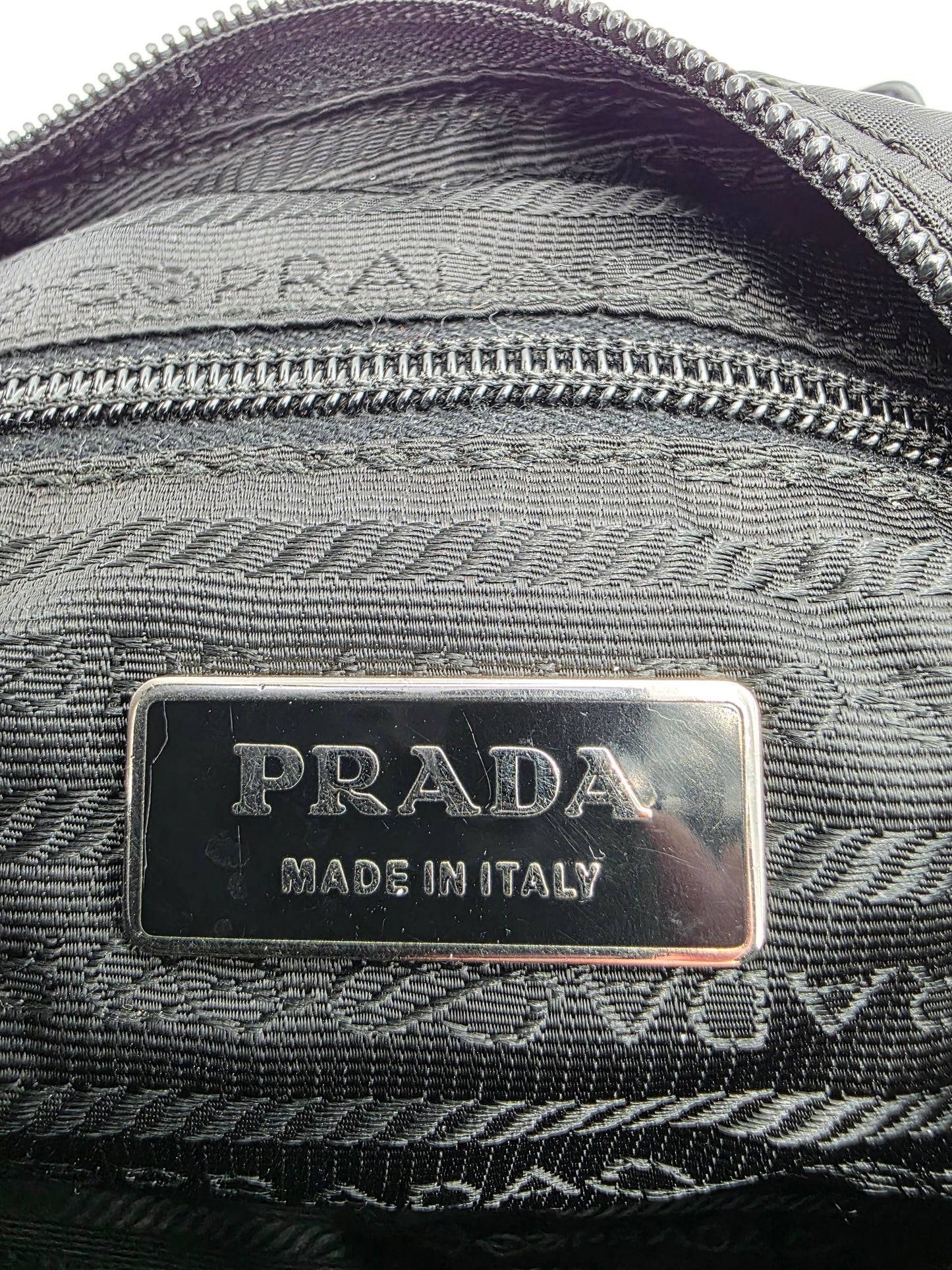 Prada Triangle Logo Tessuto Nylon One-Shoulder Bag in Black
