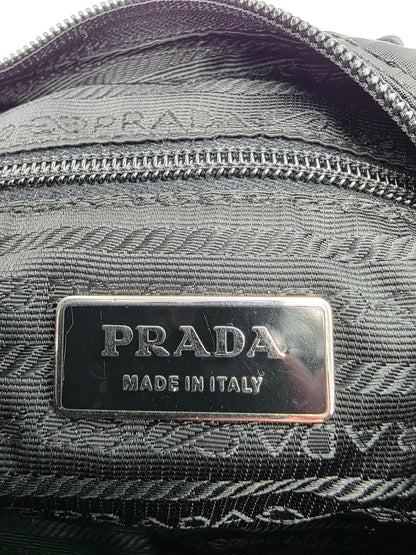 Prada Triangle Logo Tessuto Nylon One-Shoulder Bag in Black
