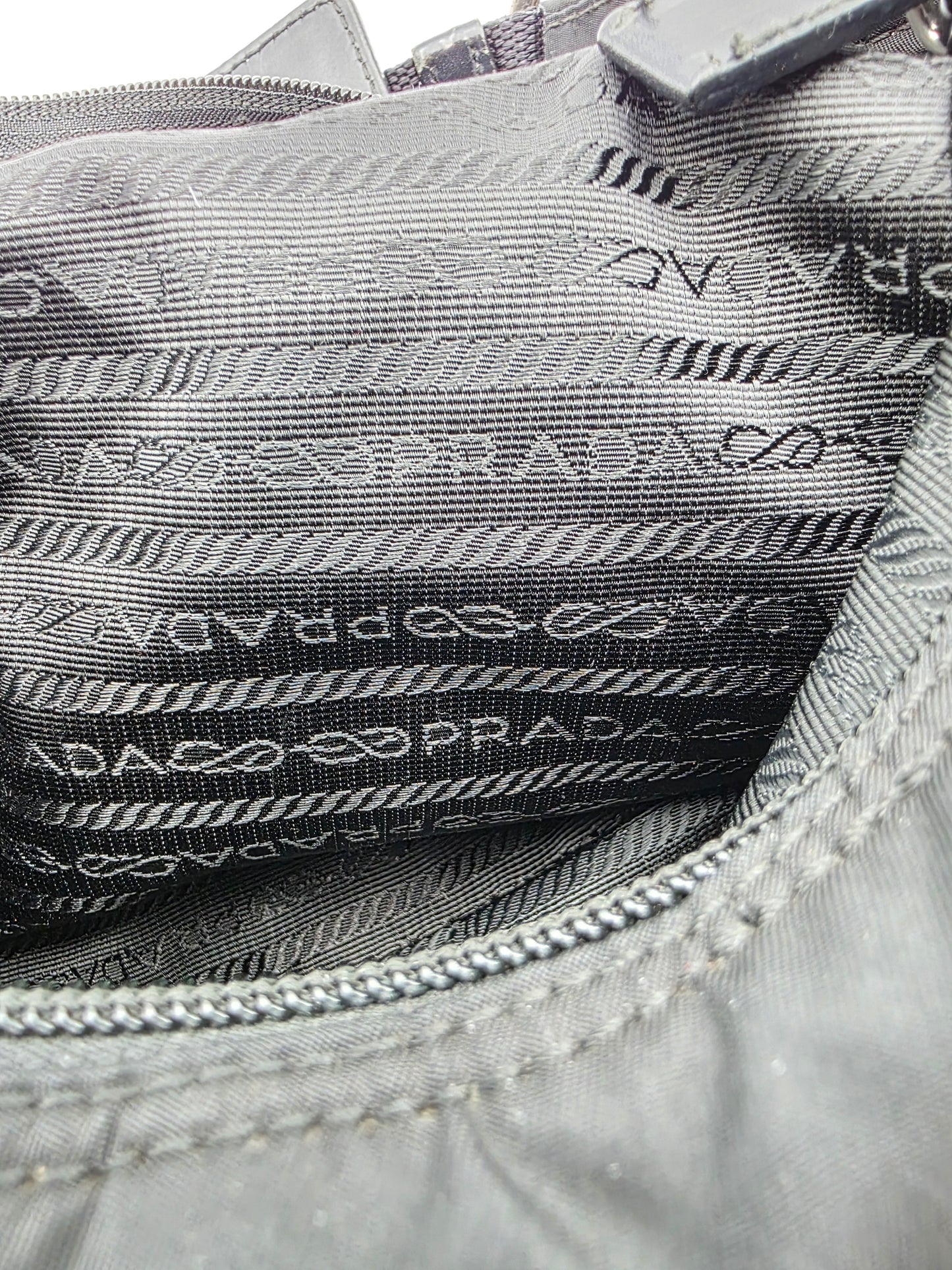 Prada Triangle Logo Tessuto Nylon One-Shoulder Bag in Black