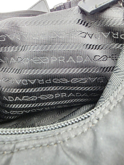 Prada Triangle Logo Tessuto Nylon One-Shoulder Bag in Black