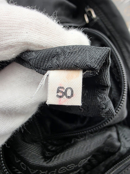 Prada Triangle Logo Tessuto Nylon One-Shoulder Bag in Black