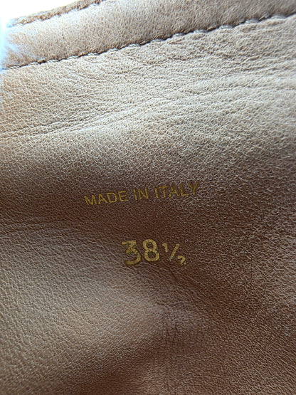 Miu Miu Suede Mid-Calf Moto Boots in Dark Brown