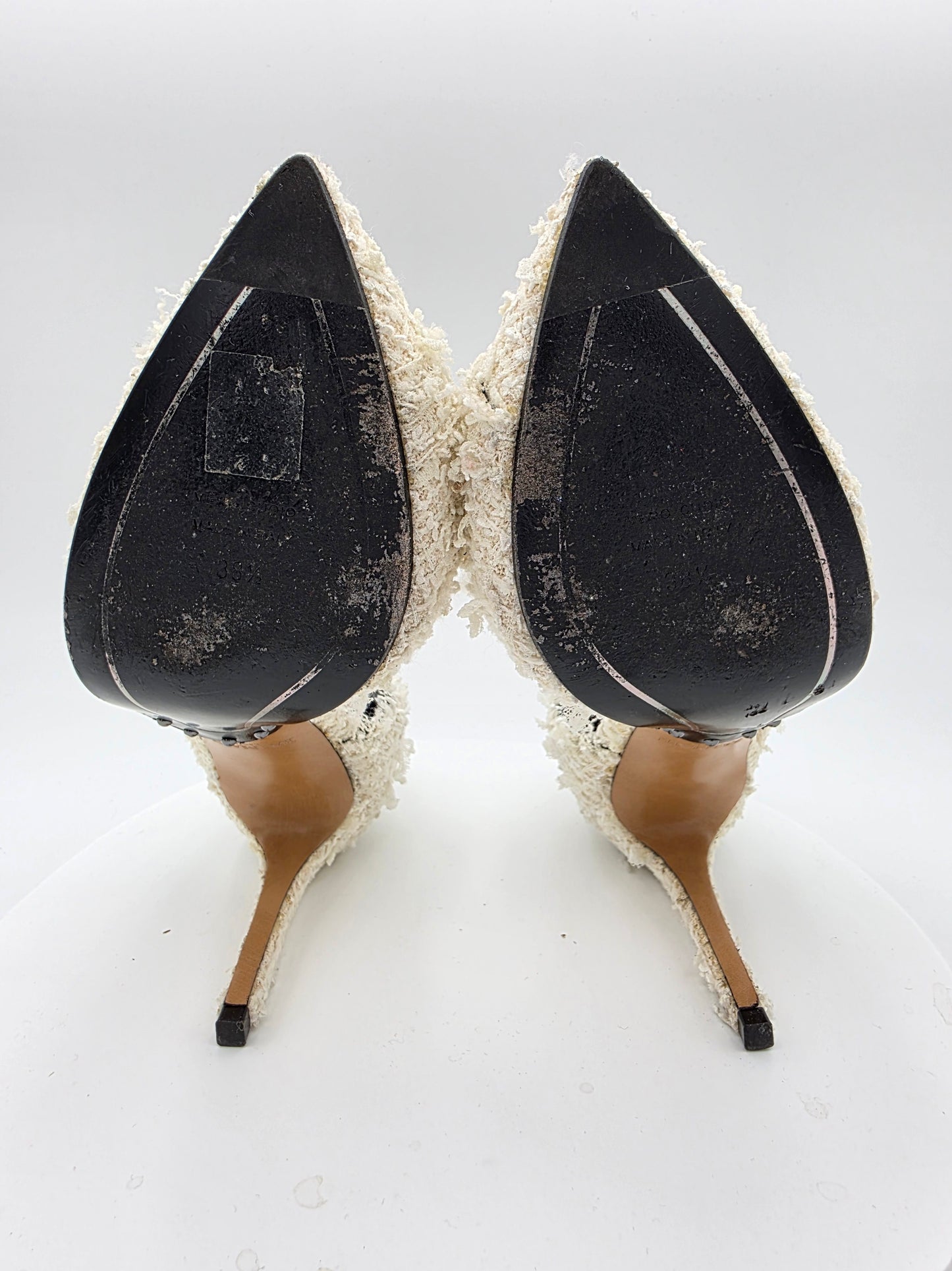 Balmain Julie Tweed D'Orsay Pumps in White