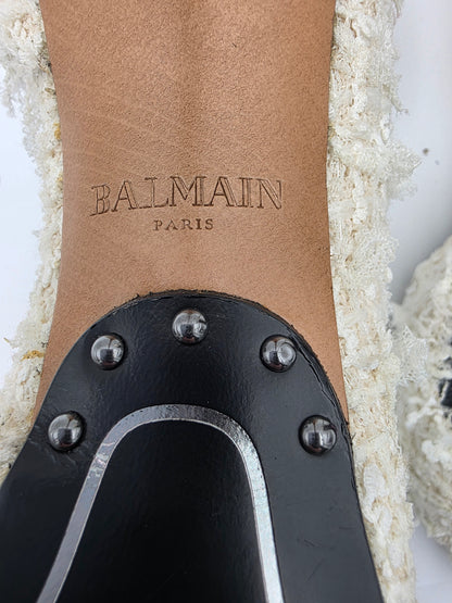 Balmain Julie Tweed D'Orsay Pumps in White