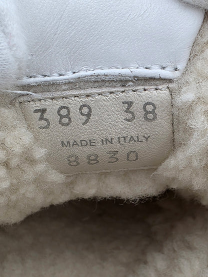 Miu Miu Suede and Shearling Platform Sneakers in Desert Beige