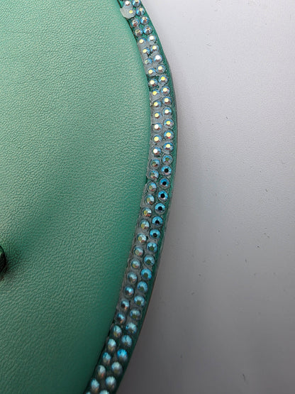 René Caovilla Diana Embellished Flat Sandals in Green