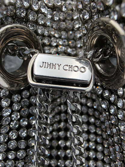 Jimmy Choo Micro Bon Bon Crystal Mesh Bag in Silver