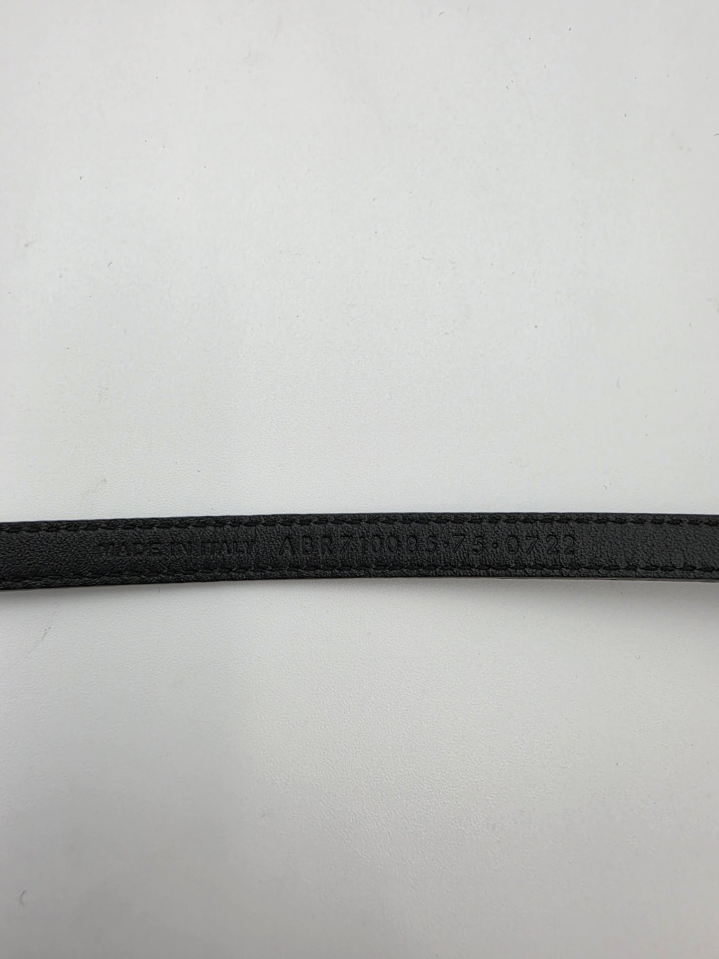 Saint Laurent Crystal Buckle Thin Belt in Black