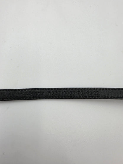 Saint Laurent Crystal Buckle Thin Belt in Black