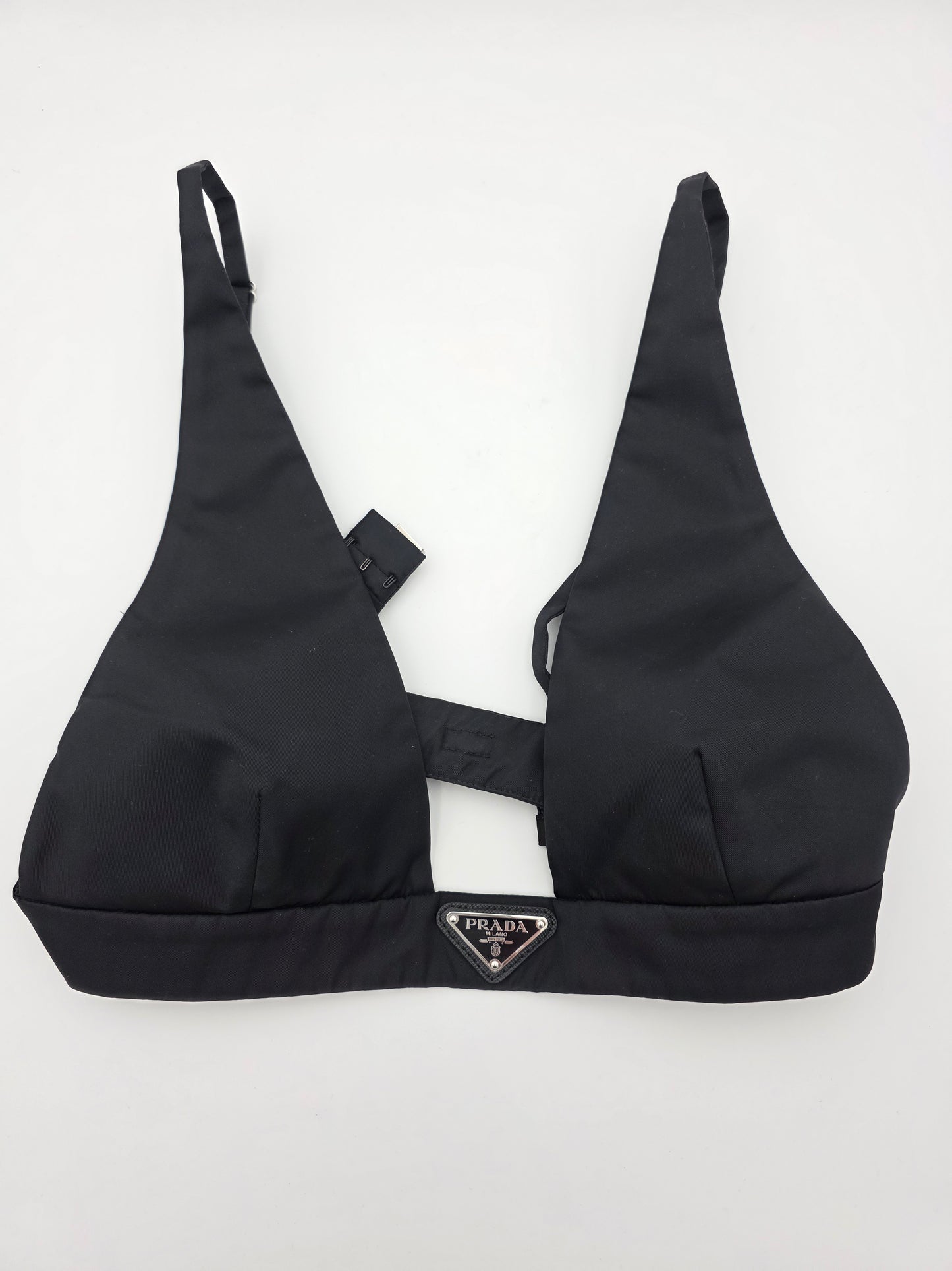 Prada Re-Nylon Bralette Top in Black
