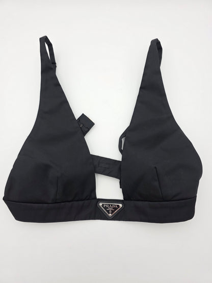 Prada Re-Nylon Bralette Top in Black