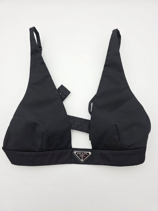 Prada Re-Nylon Bralette Top in Black