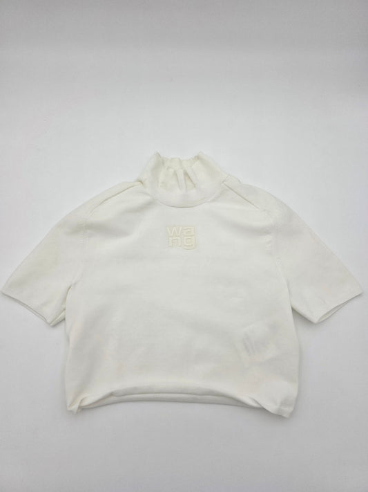 Alexander Wang Logo Patch Mock Neck Top in Soft White