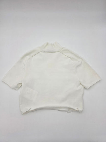 Alexander Wang Logo Patch Mock Neck Top in Soft White