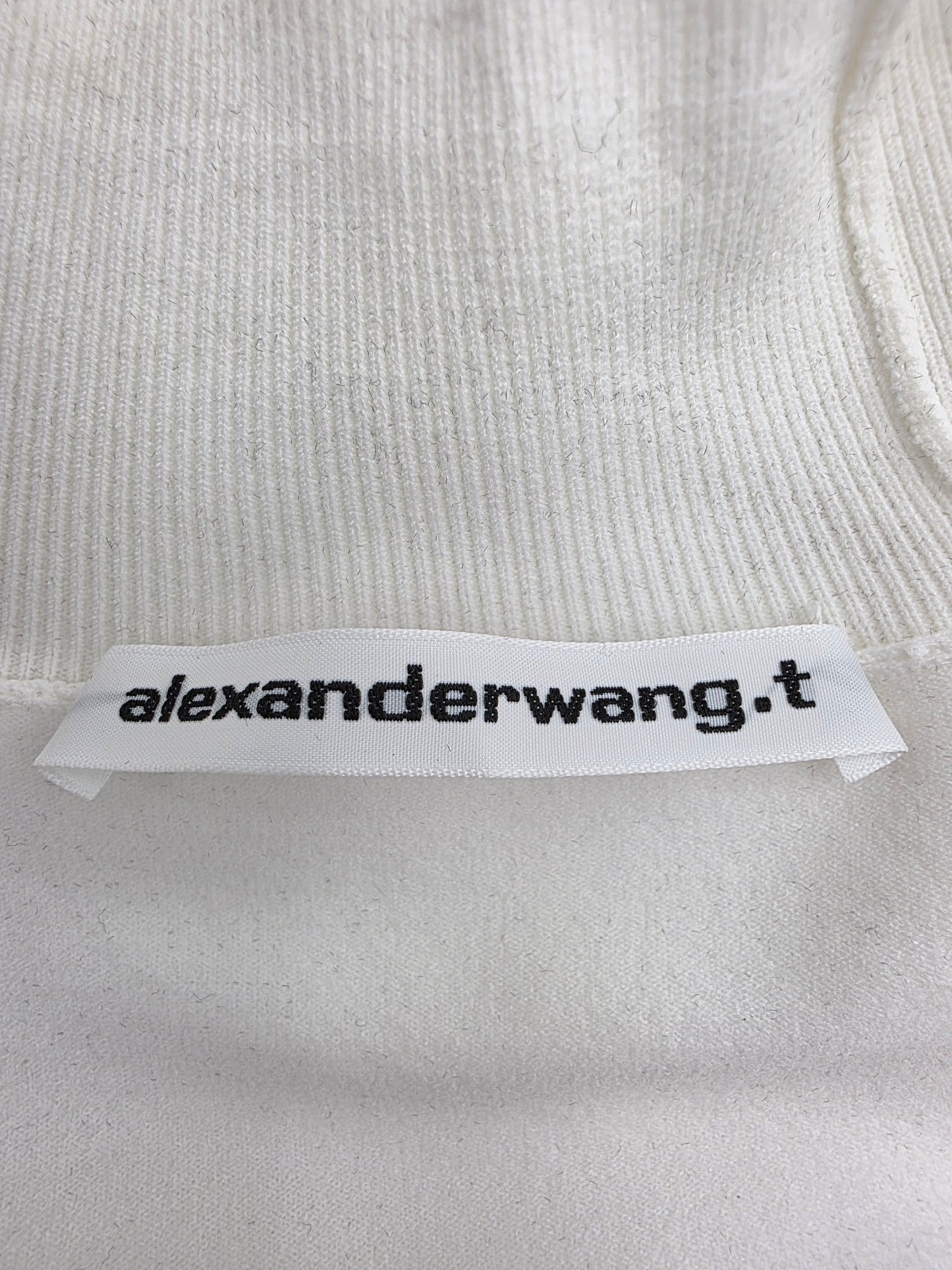 Alexander Wang Logo Patch Mock Neck Top in Soft White