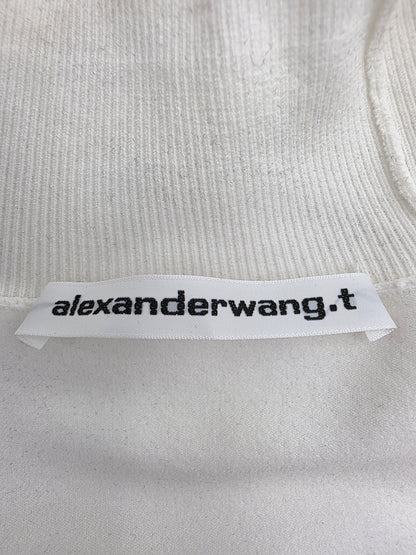 Alexander Wang Logo Patch Mock Neck Top in Soft White