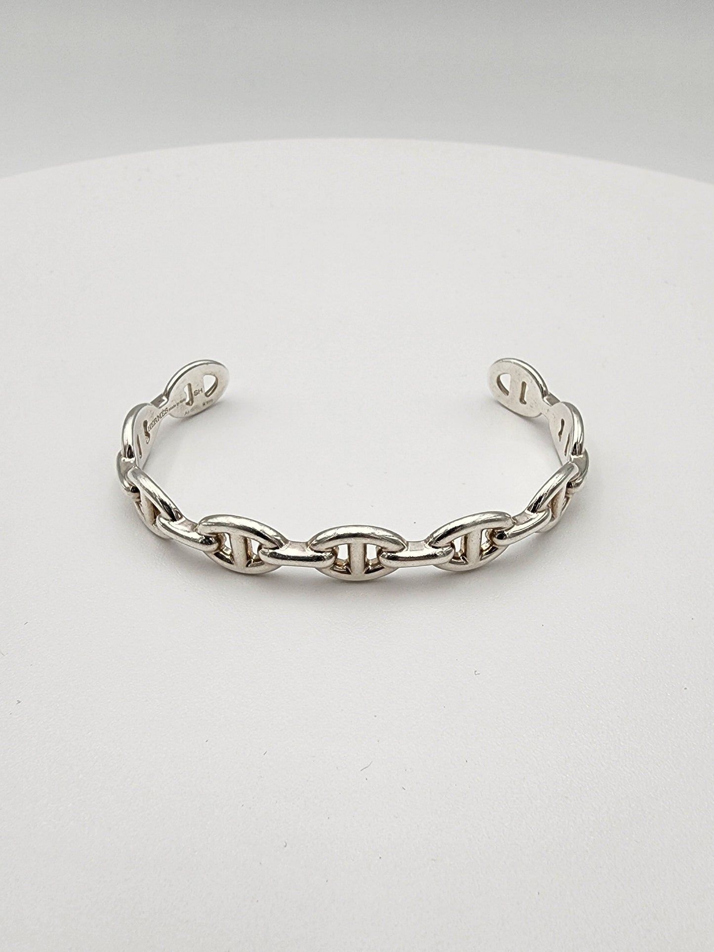 Hermès Chaîne d'Ancre Enchaînée Bracelet MM in Sterling Silver Size SH