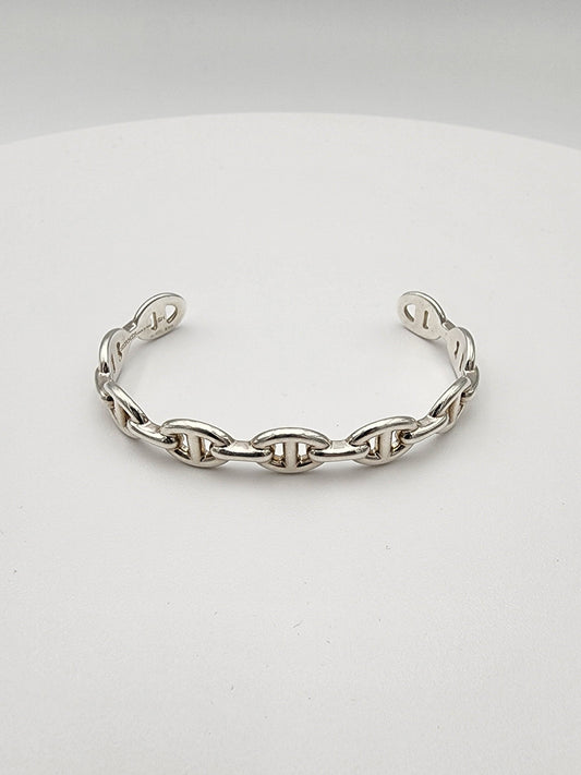 Hermès Chaîne d'Ancre Enchaînée Bracelet MM in Sterling Silver Size SH