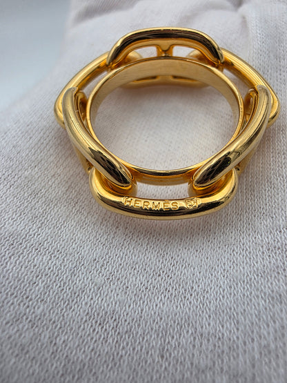 Hermès Chaîne d’Ancre Régate Scarf Ring Jumbo in Permabrass