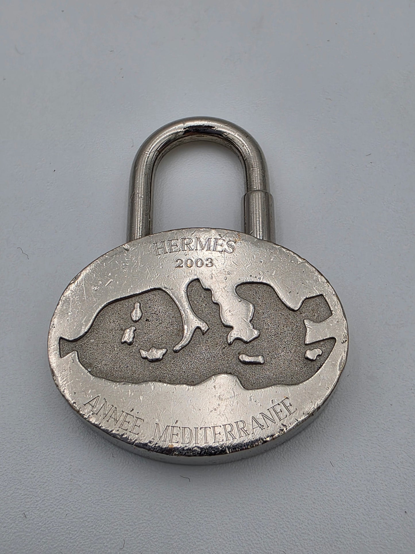 Hermès Vintage 2003 Année Méditerranée Cadena Lock Charm in Silver