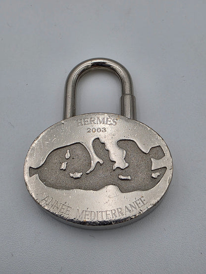 Hermès Vintage 2003 Année Méditerranée Cadena Lock Charm in Silver