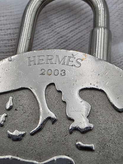 Hermès Vintage 2003 Année Méditerranée Cadena Lock Charm in Silver