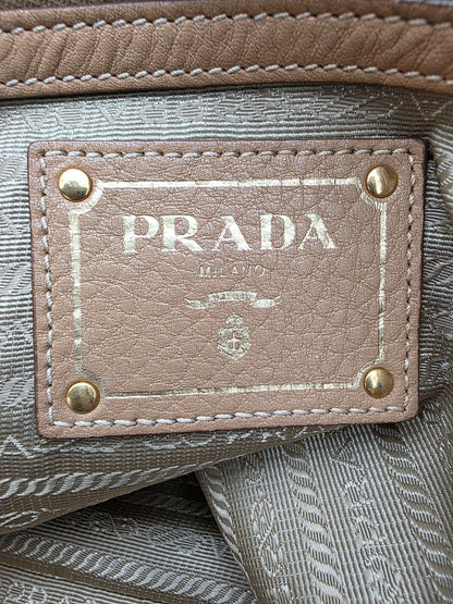 Prada Vitello Daino Shopping Tote in Cannella