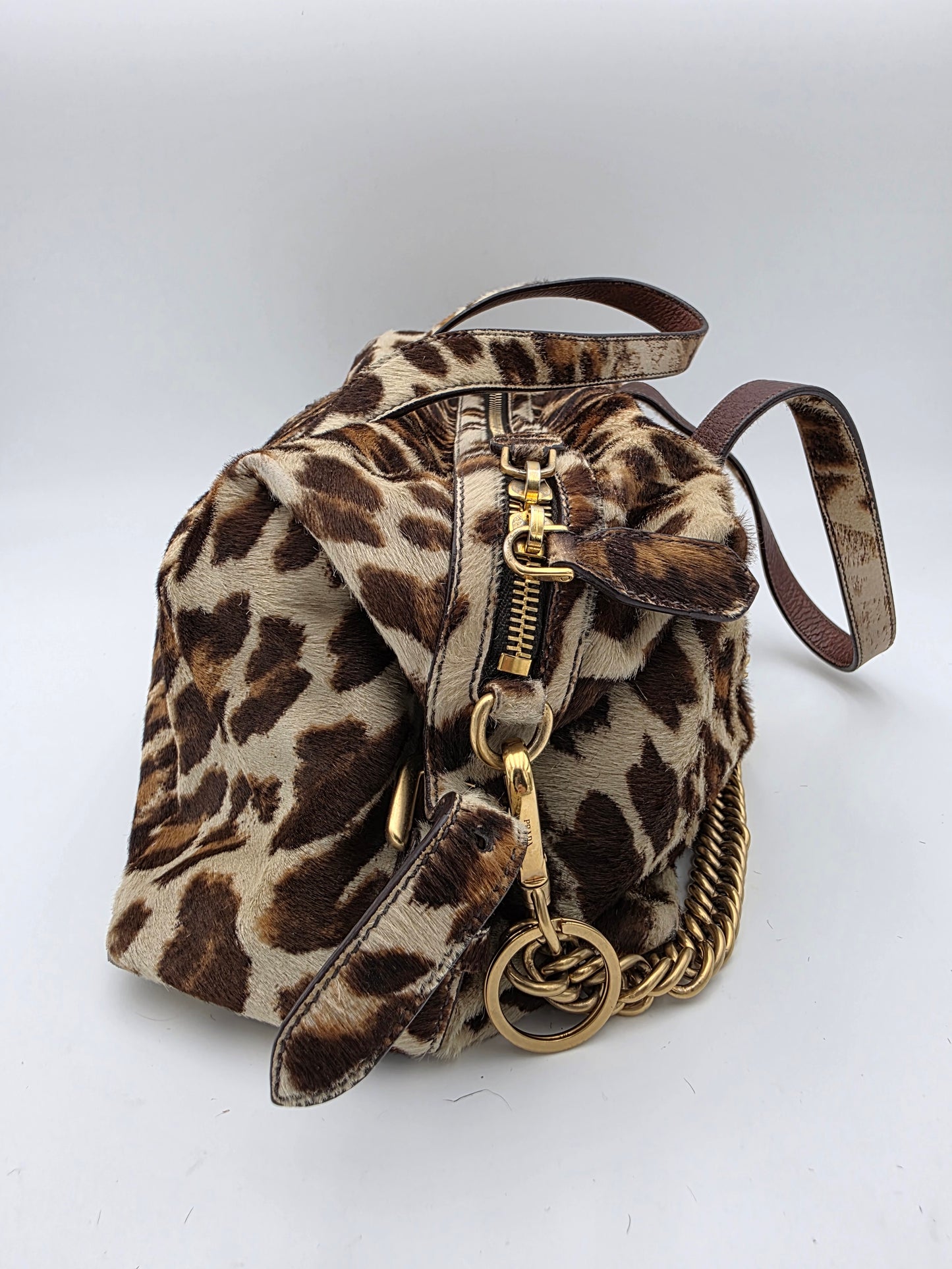 Prada Cavallino Animalier Dragon-Snake Bauletto Bag