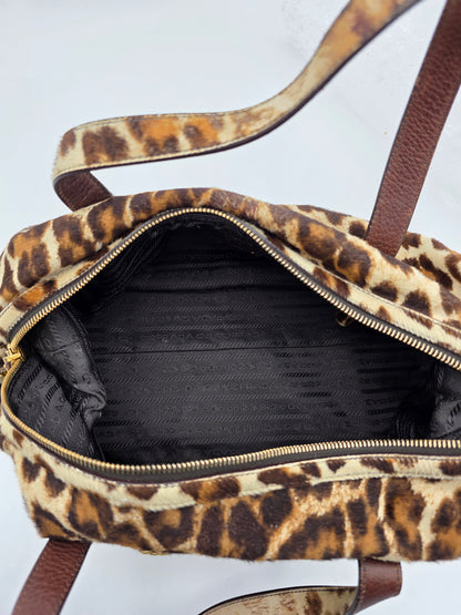 Prada Cavallino Animalier Dragon-Snake Bauletto Bag