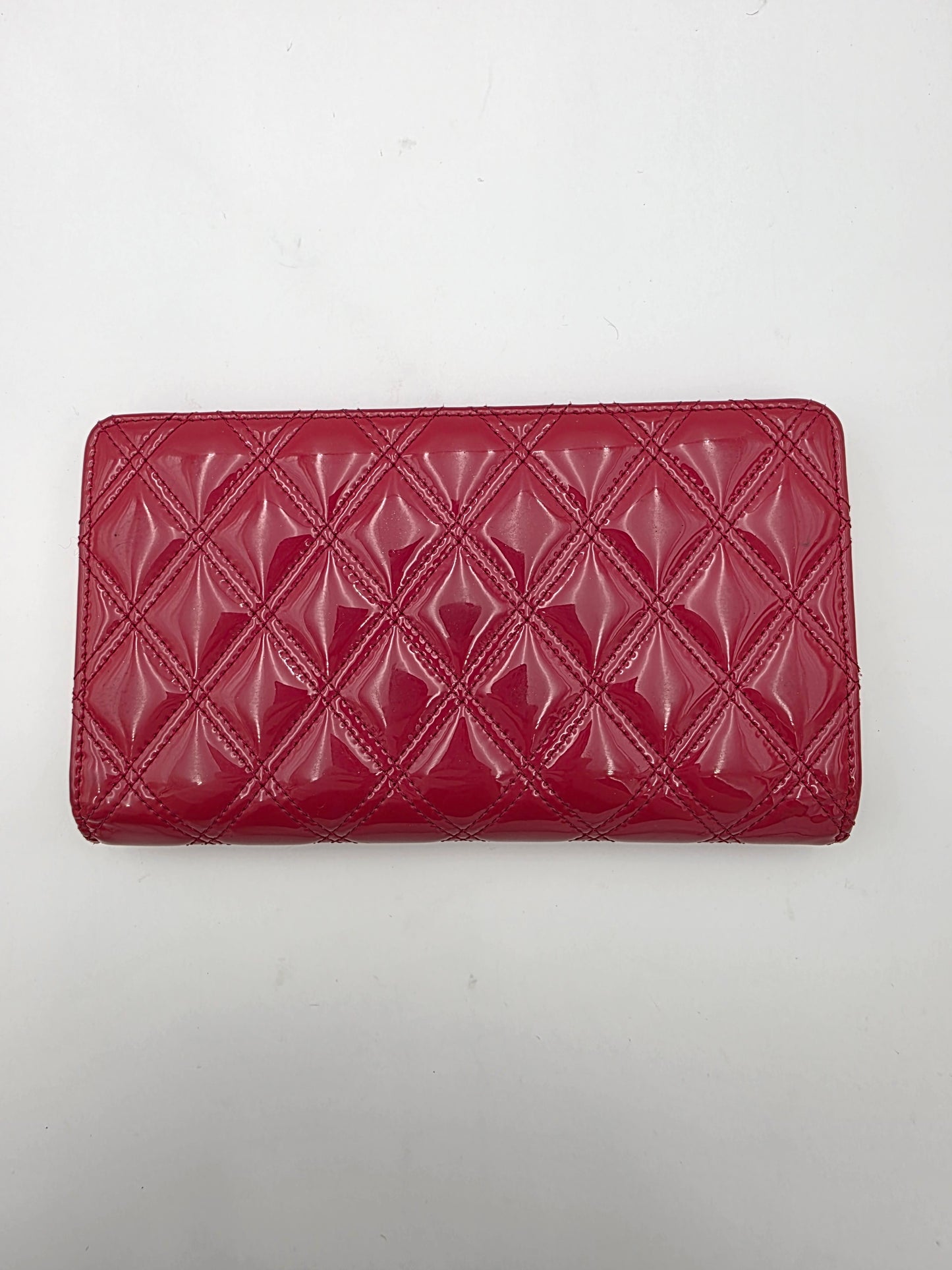 Chanel Matelassé Brilliant Long Patent Leather Wallet Rose Pink