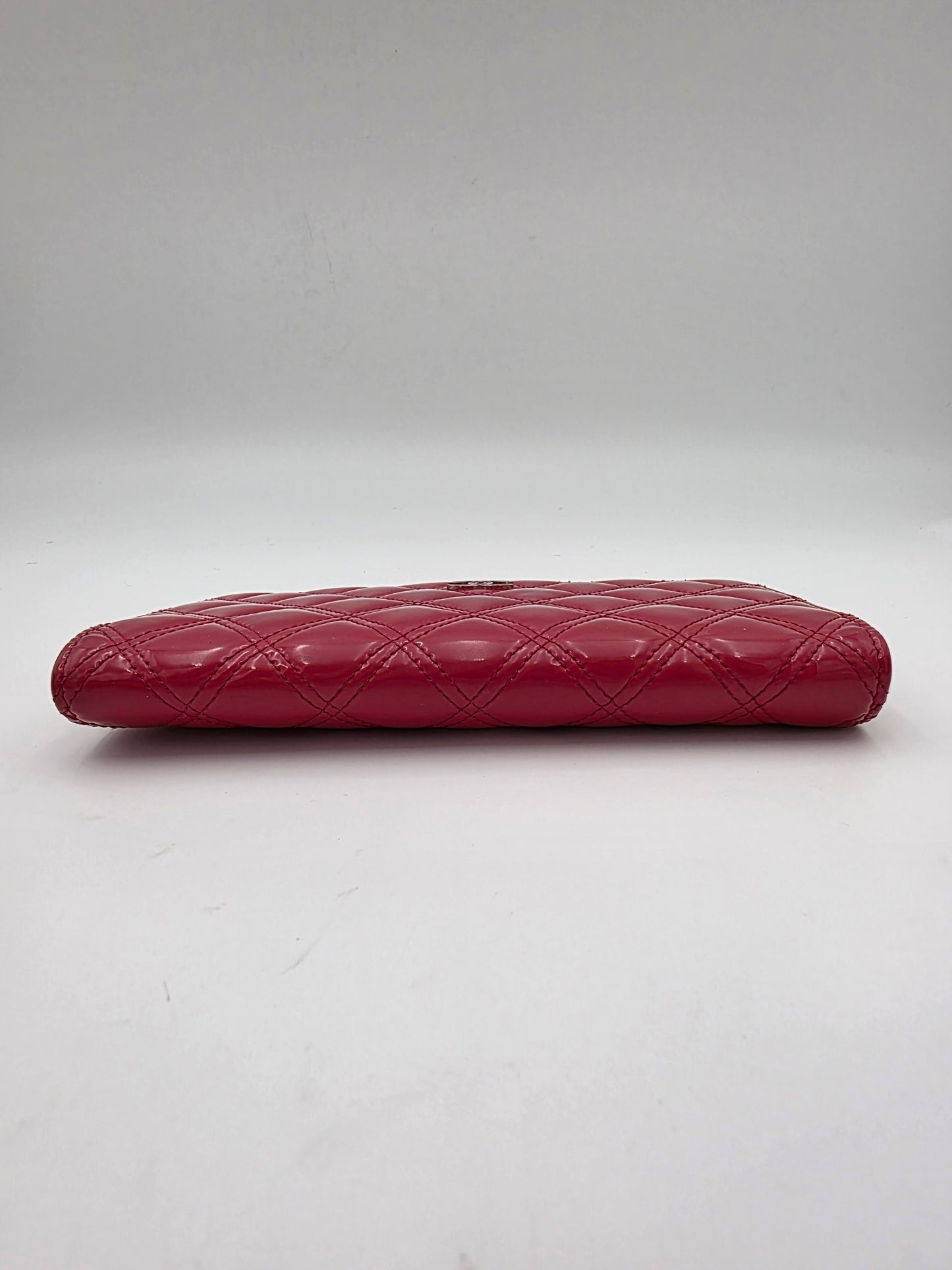 Chanel Matelassé Brilliant Long Patent Leather Wallet Rose Pink