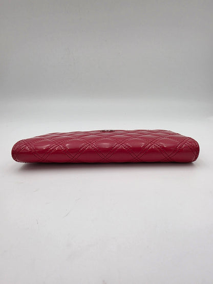 Chanel Matelassé Brilliant Long Patent Leather Wallet Rose Pink