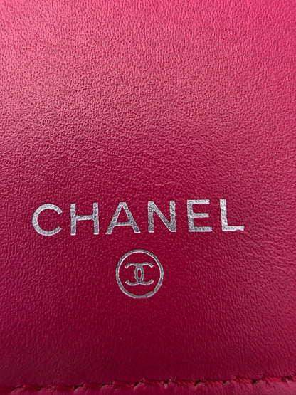 Chanel Matelassé Brilliant Long Patent Leather Wallet Rose Pink