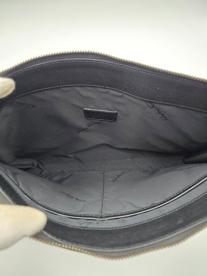 Salvatore Ferragamo Revival 3.0 Leather Travel Portfolio in Black