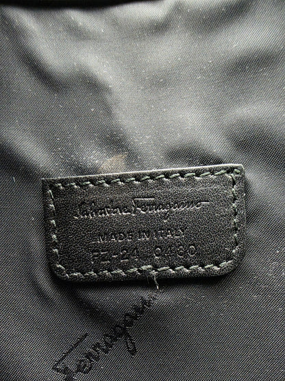 Salvatore Ferragamo Revival 3.0 Leather Travel Portfolio in Black
