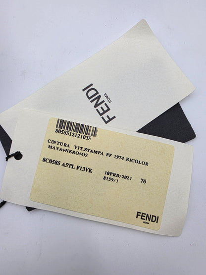 Fendi Vitello Century Bicolor FF 1974 Embossed Belt